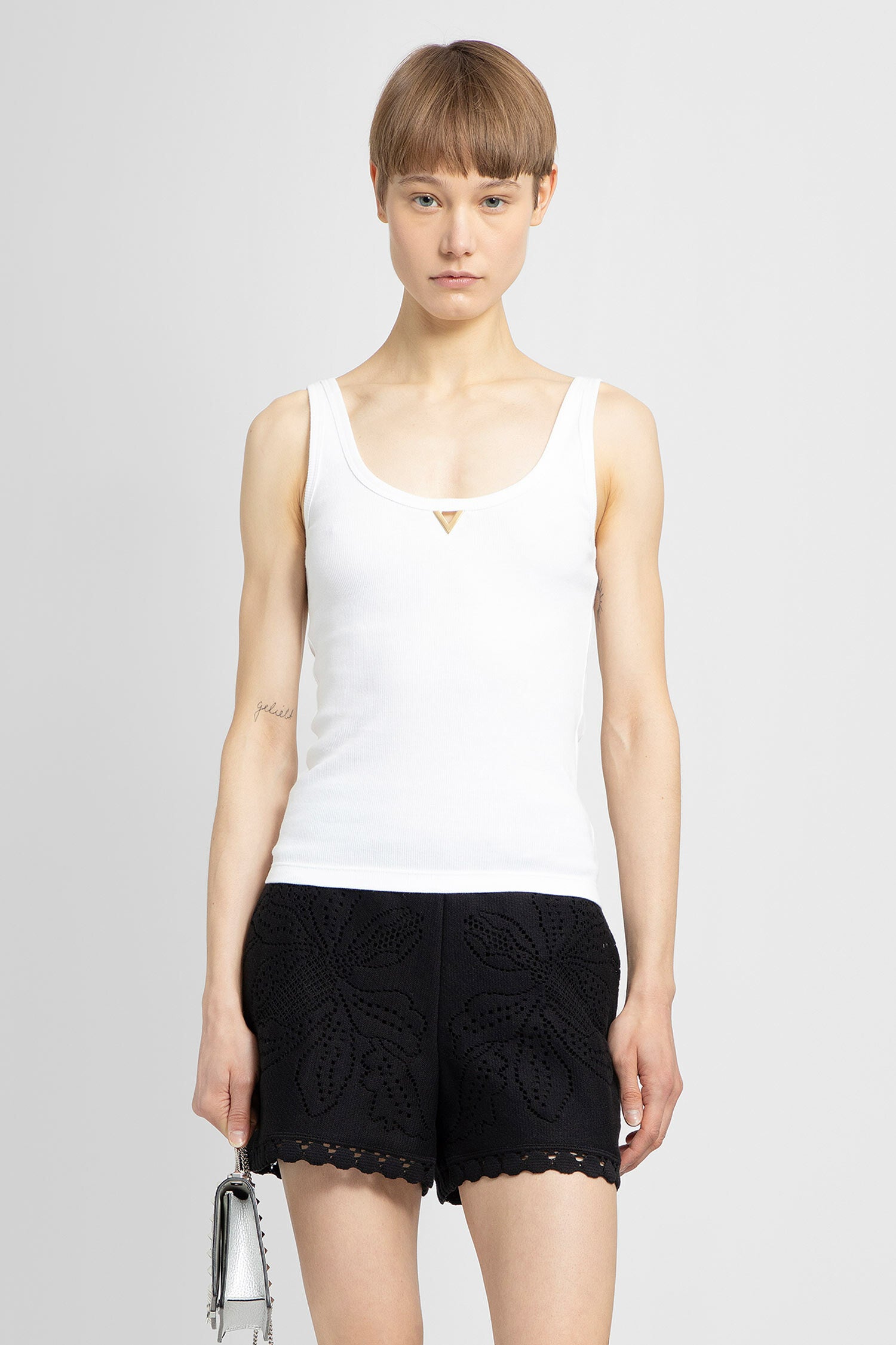 VALENTINO WOMAN WHITE T-SHIRTS & TANK TOPS