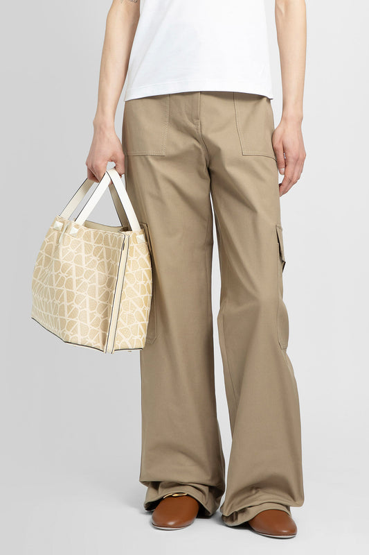 VALENTINO WOMAN BEIGE TROUSERS