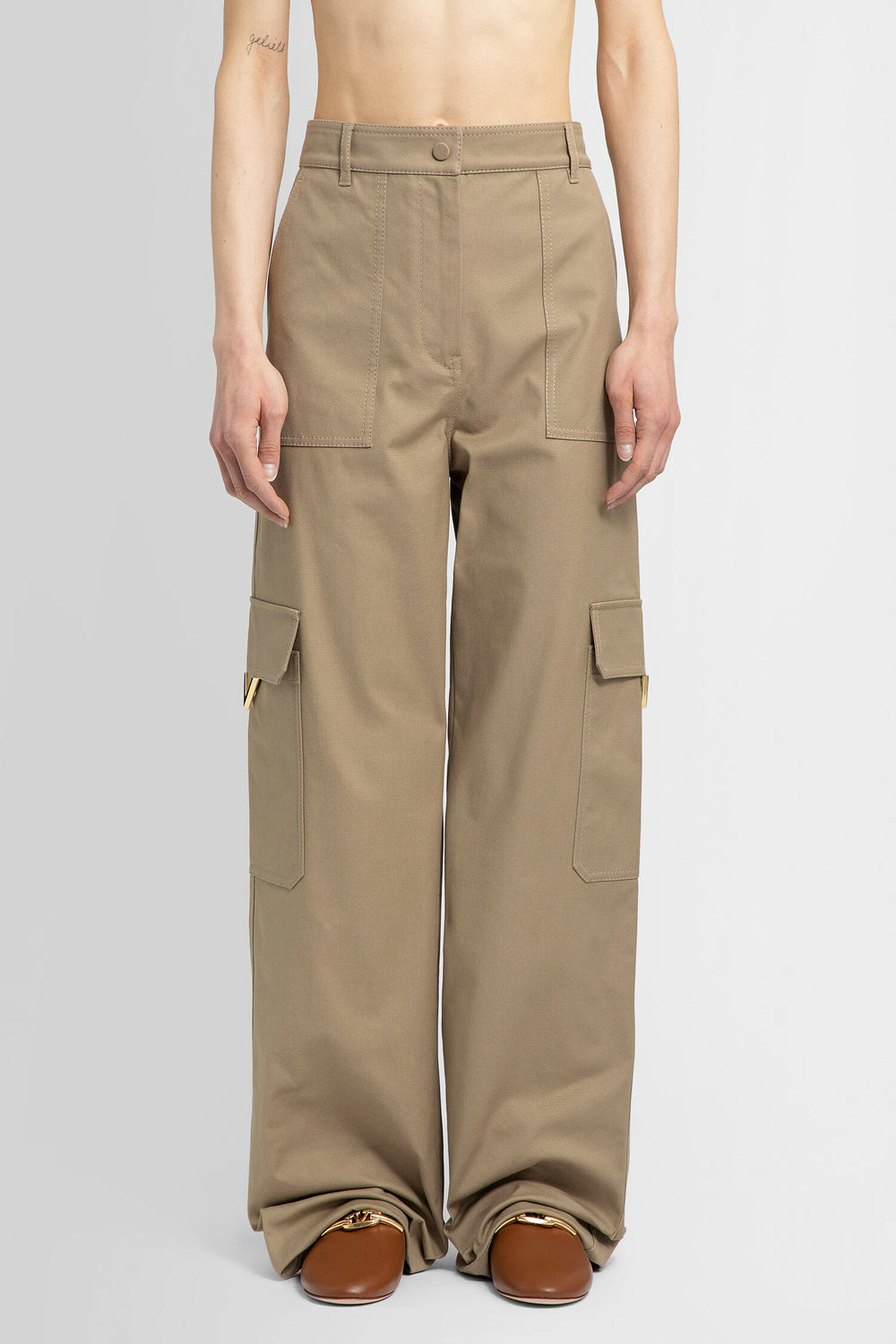 VALENTINO WOMAN BEIGE TROUSERS