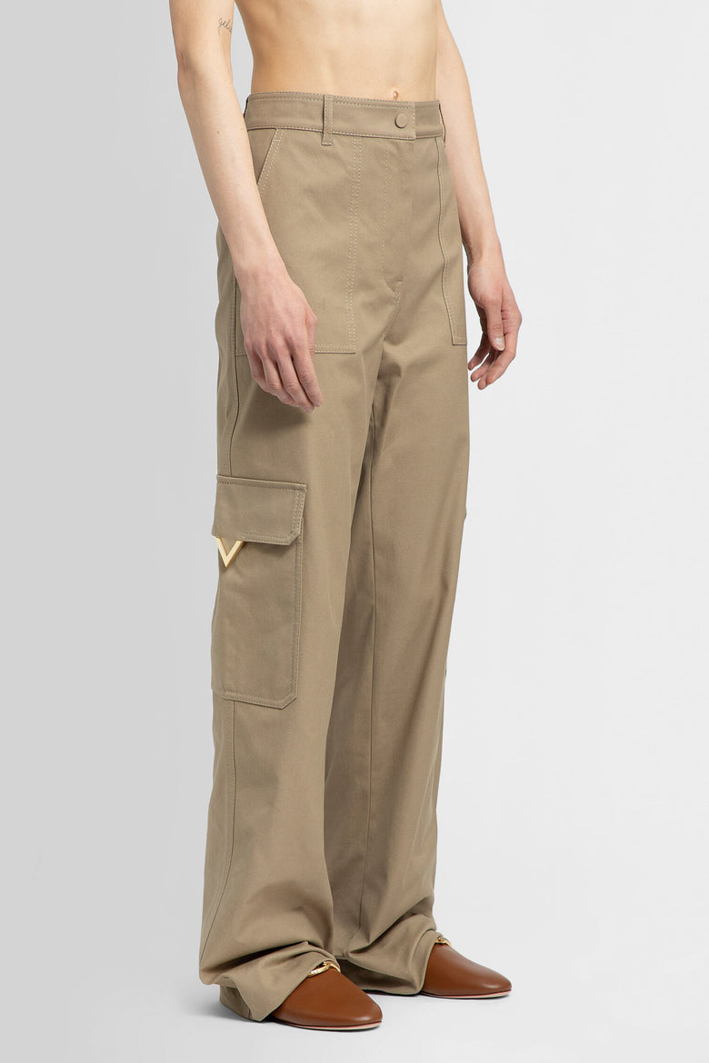 VALENTINO WOMAN BEIGE TROUSERS