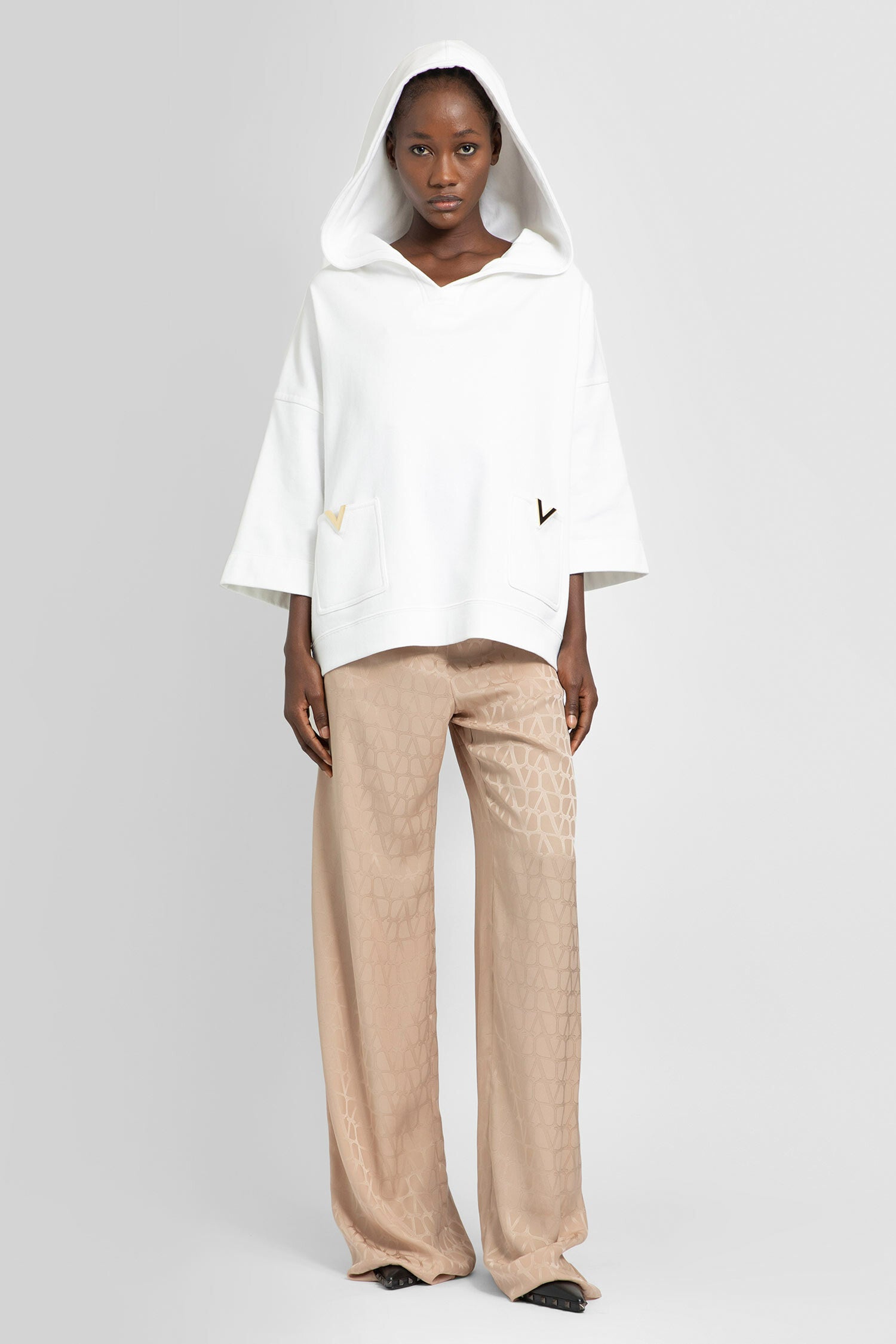 VALENTINO WOMAN BEIGE TROUSERS