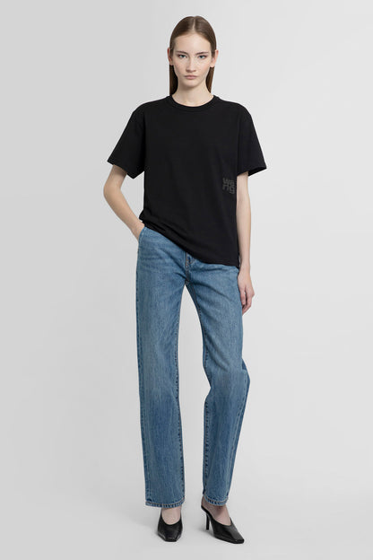 ALEXANDER WANG WOMAN BLACK T-SHIRTS & TANK TOPS