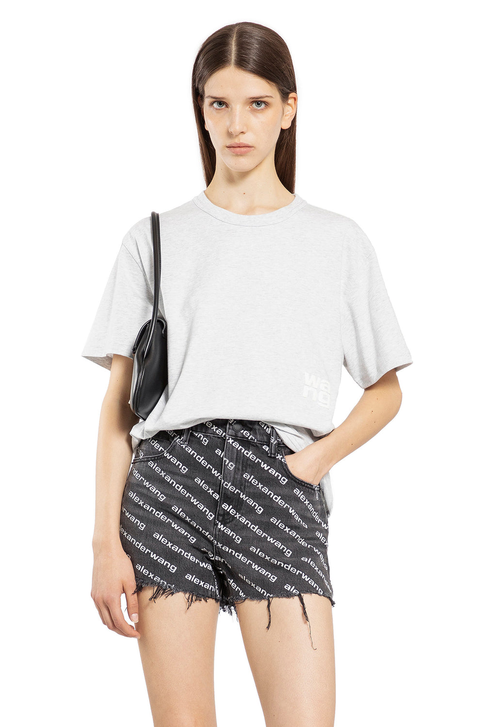 ALEXANDER WANG WOMAN GREY T-SHIRTS & TANK TOPS