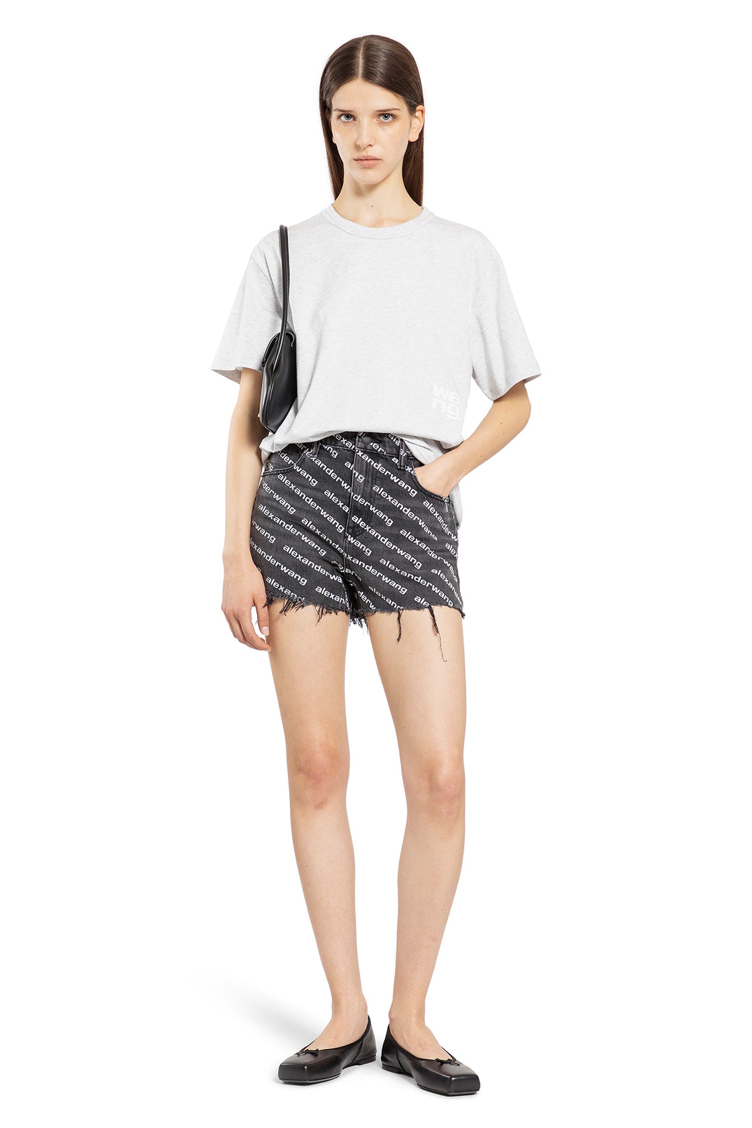 ALEXANDER WANG WOMAN GREY T-SHIRTS & TANK TOPS