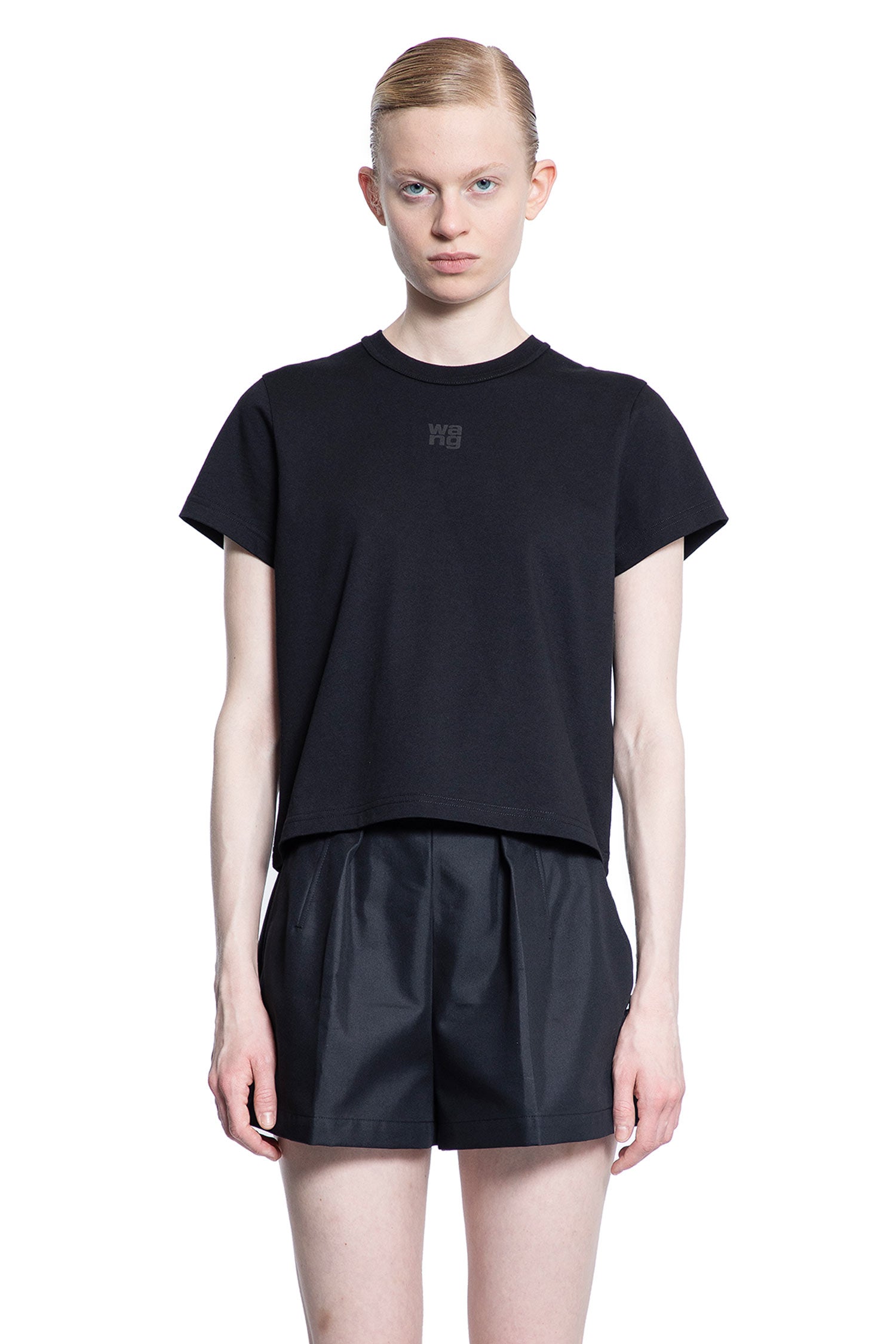 ALEXANDER WANG WOMAN BLACK T-SHIRTS & TANK TOPS