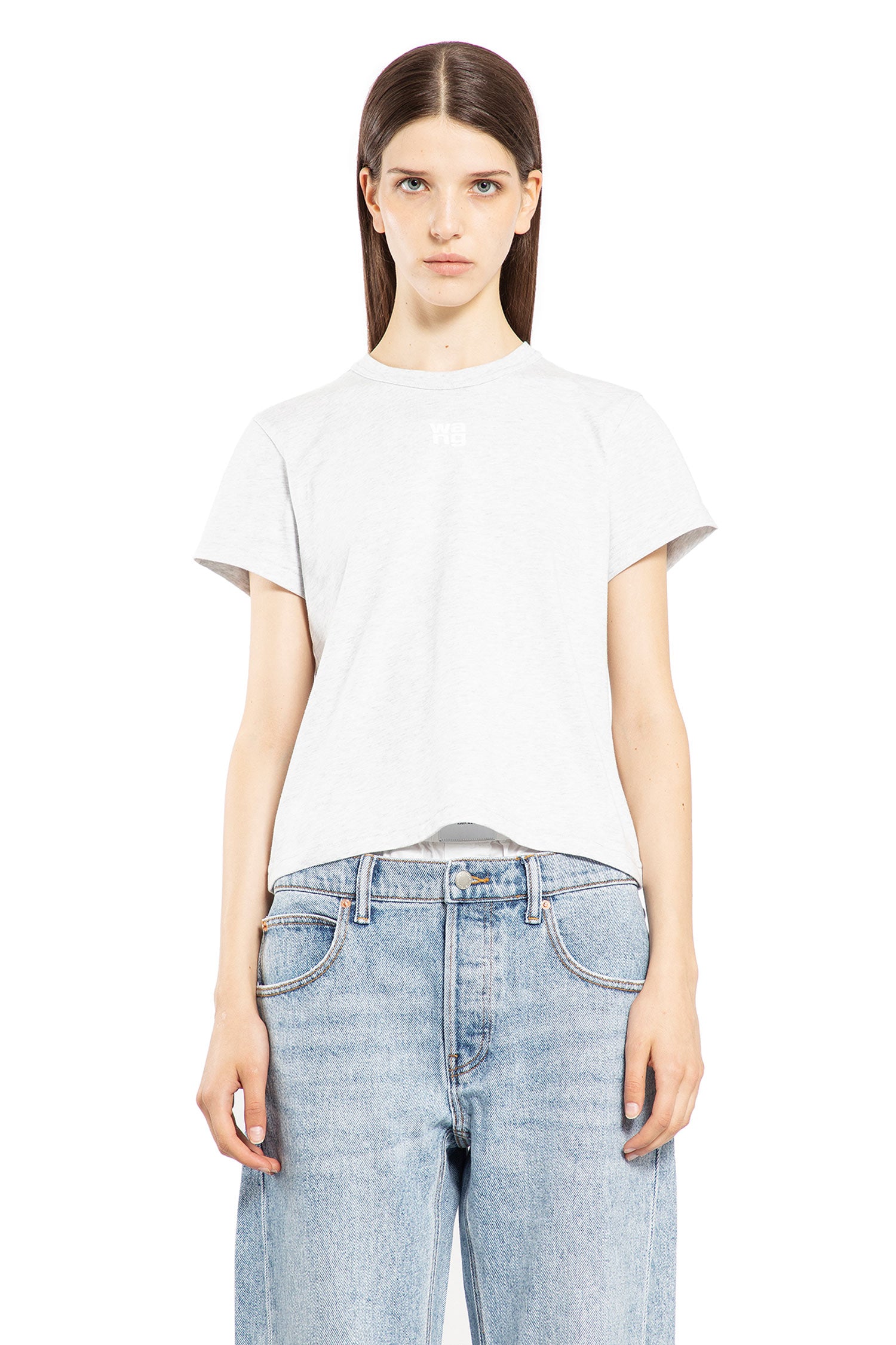 ALEXANDER WANG WOMAN GREY T-SHIRTS