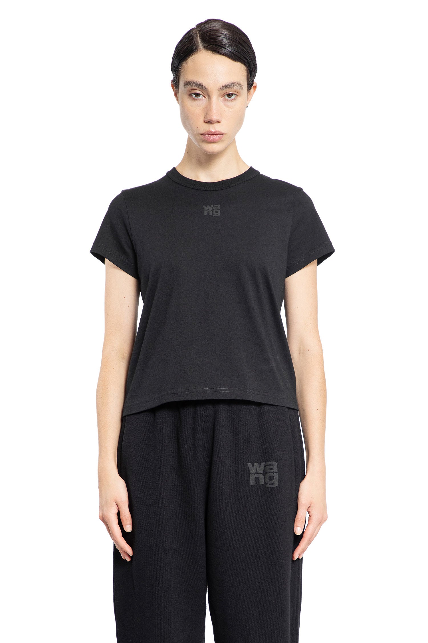 ALEXANDER WANG WOMAN BLACK T-SHIRTS & TANK TOPS