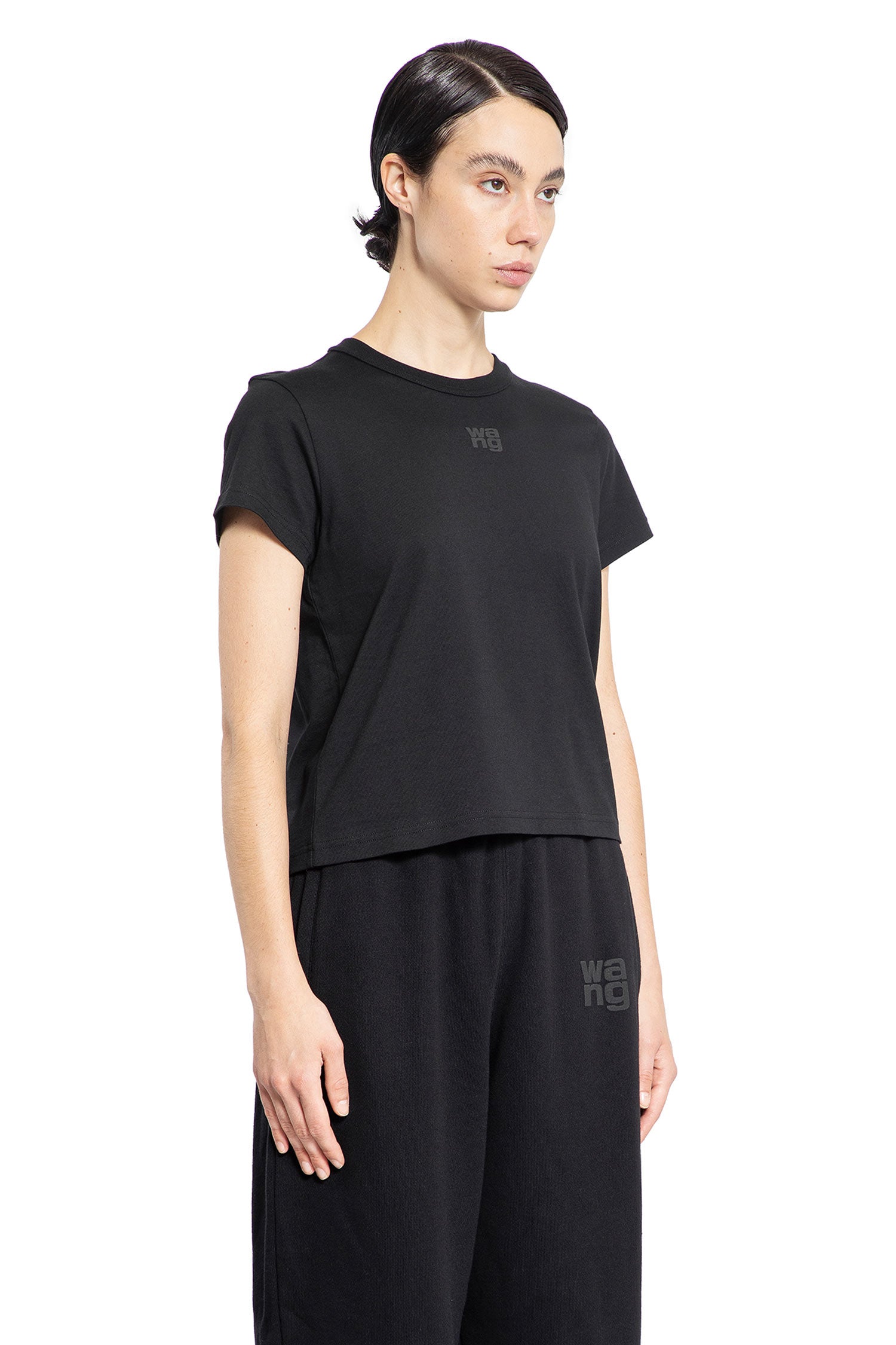 ALEXANDER WANG WOMAN BLACK T-SHIRTS & TANK TOPS