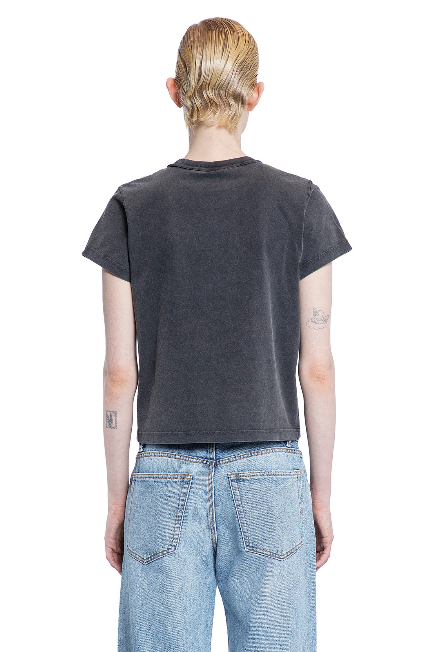 ALEXANDER WANG WOMAN GREY T-SHIRTS & TANK TOPS