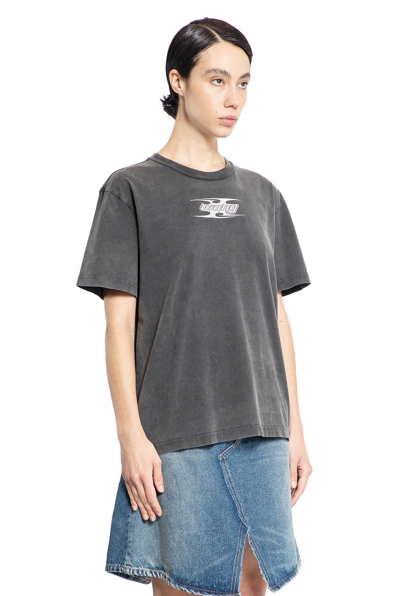 ALEXANDER WANG WOMAN GREY T-SHIRTS & TANK TOPS