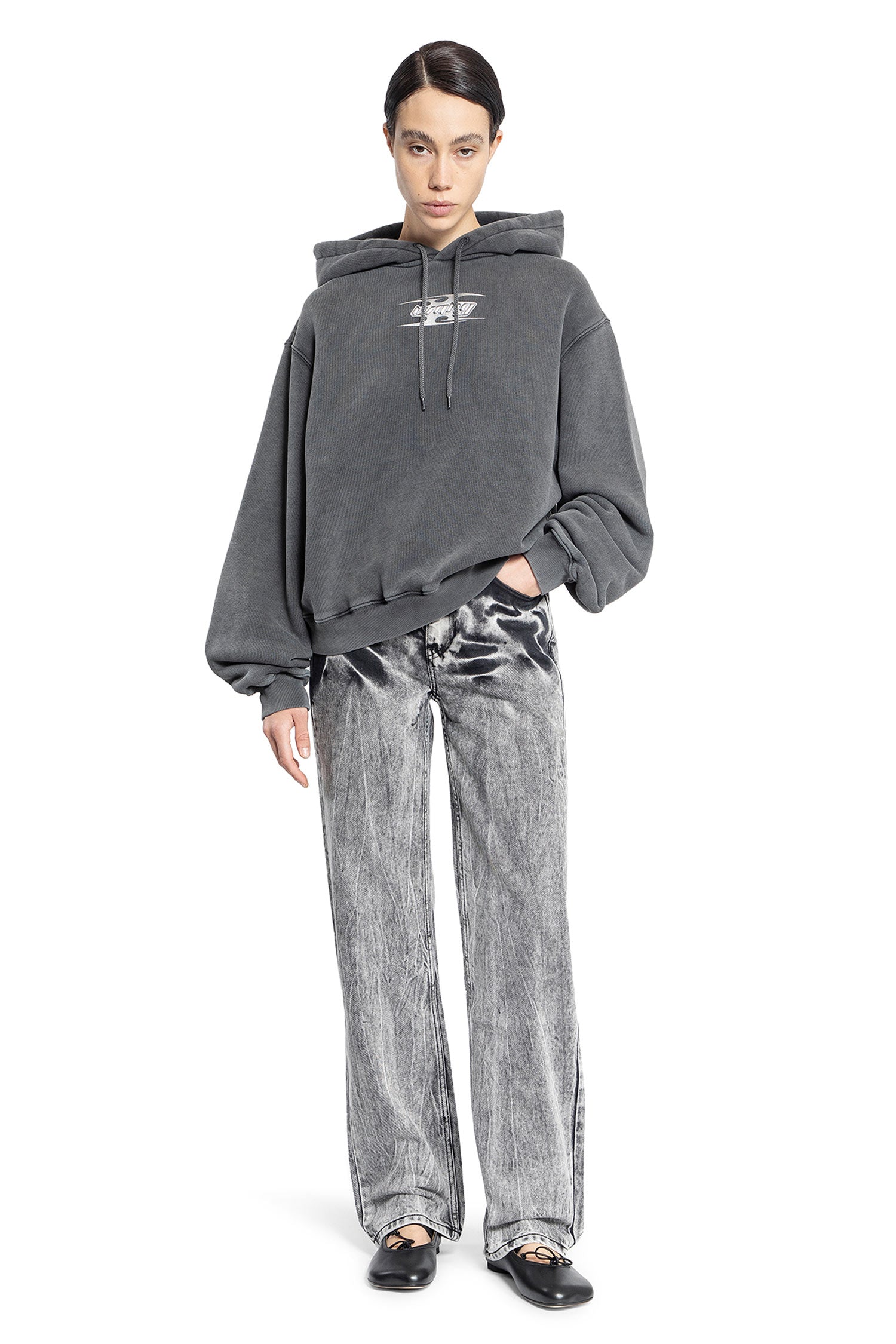 ALEXANDER WANG WOMAN GREY SWEATSHIRTS