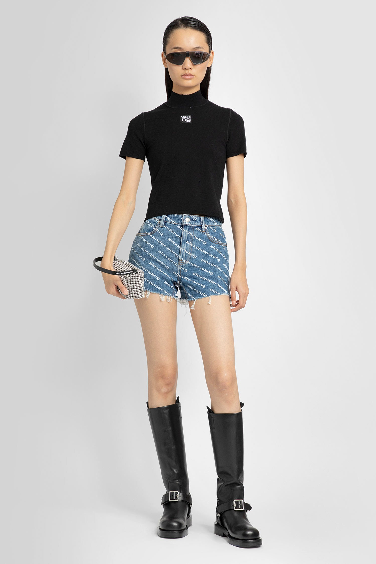 ALEXANDER WANG WOMAN BLUE SHORTS