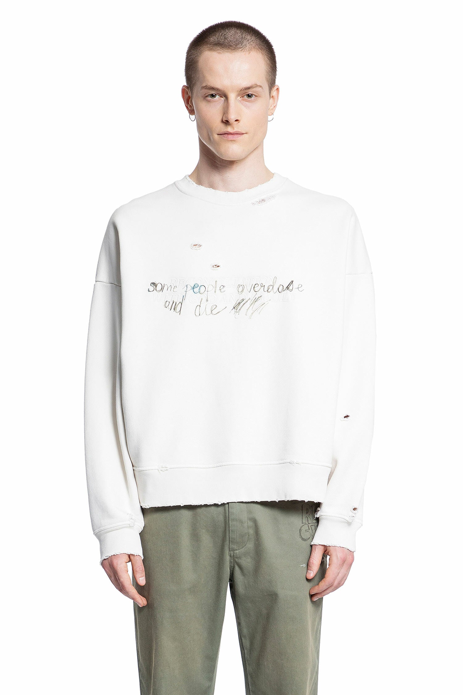 PALY HOLLYWOOD MAN WHITE SWEATSHIRTS