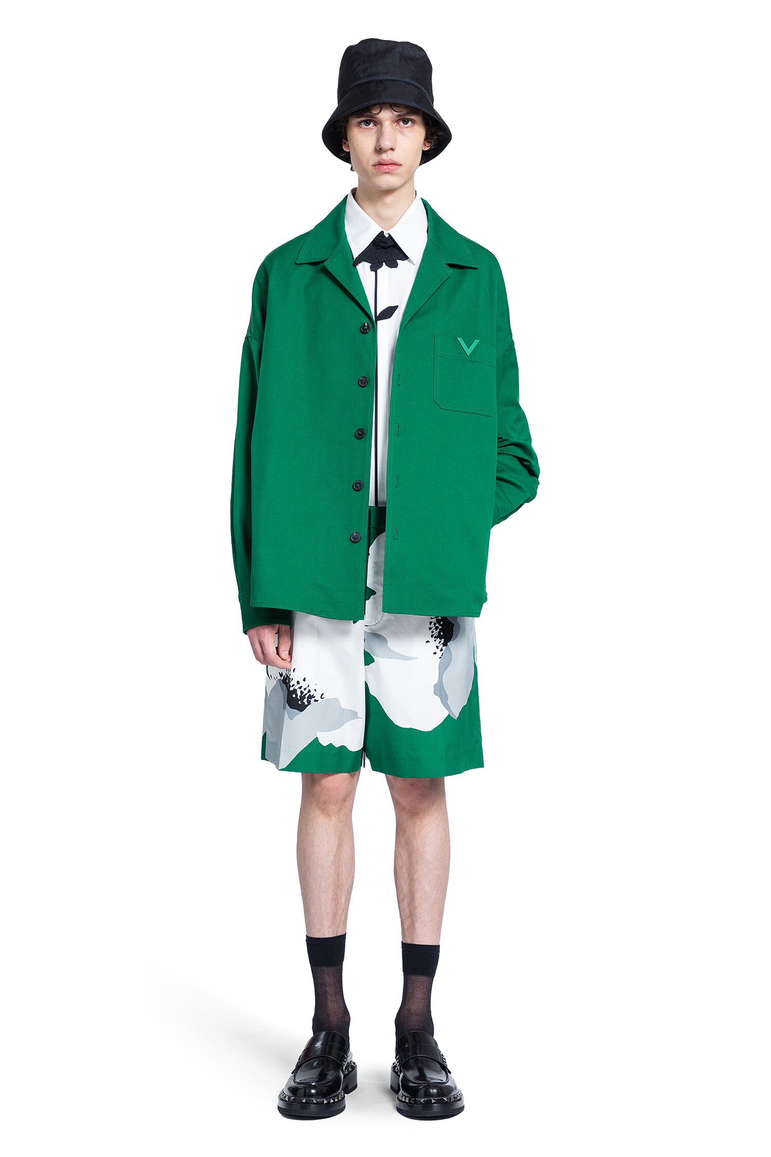 VALENTINO MAN GREEN SHORTS & SKIRTS