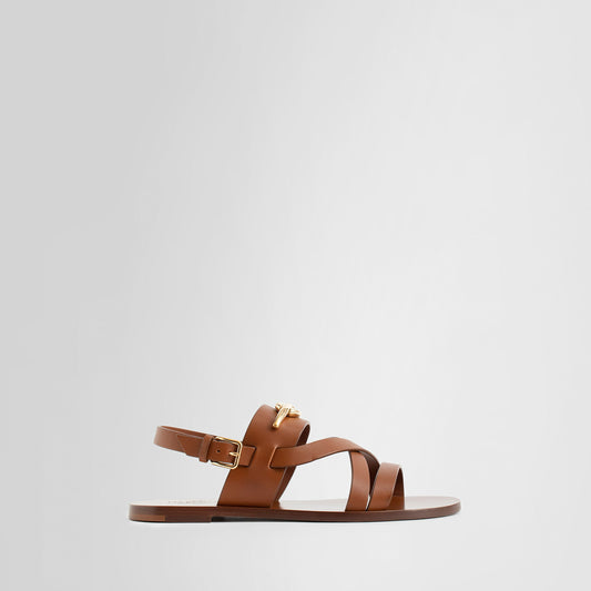 VALENTINO WOMAN BROWN SANDALS & SLIDES