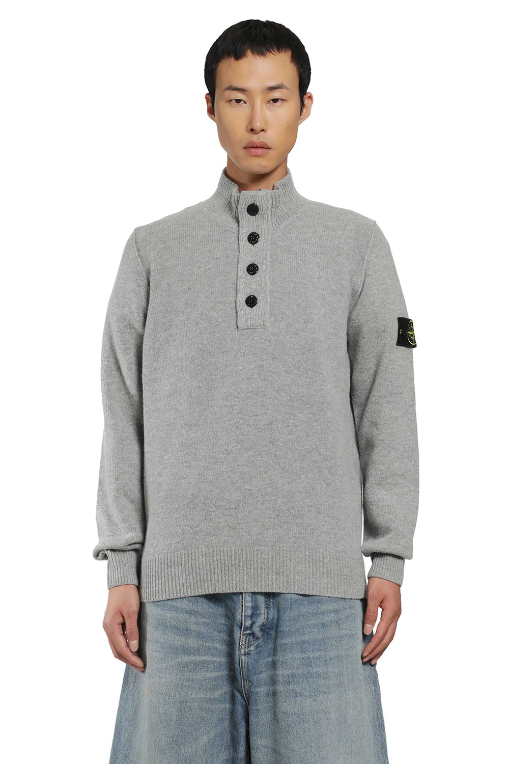 STONE ISLAND 5100040 Lambswool Half-Zip Sweater man
