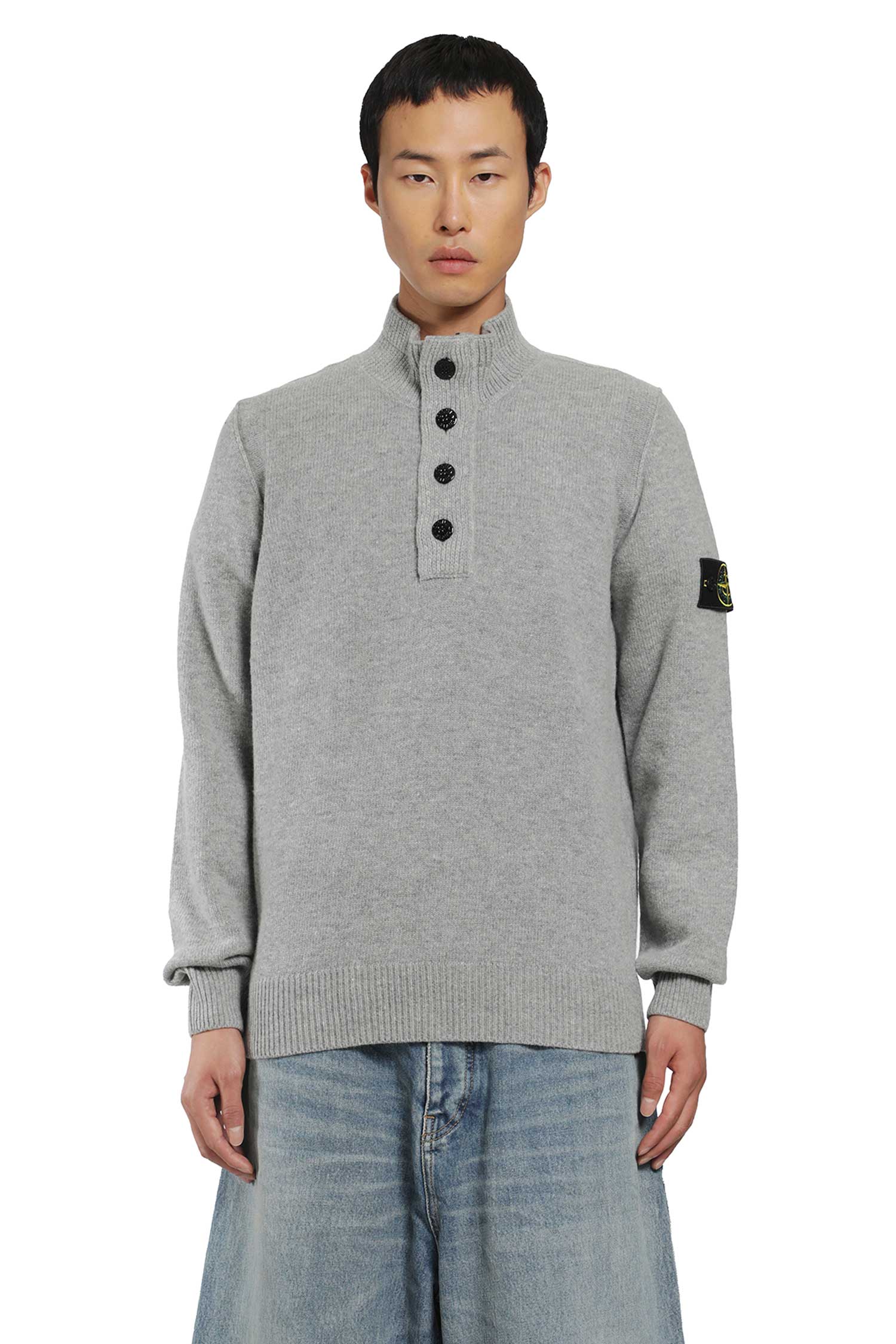 STONE ISLAND 5100040 Lambswool Half-Zip Sweater man