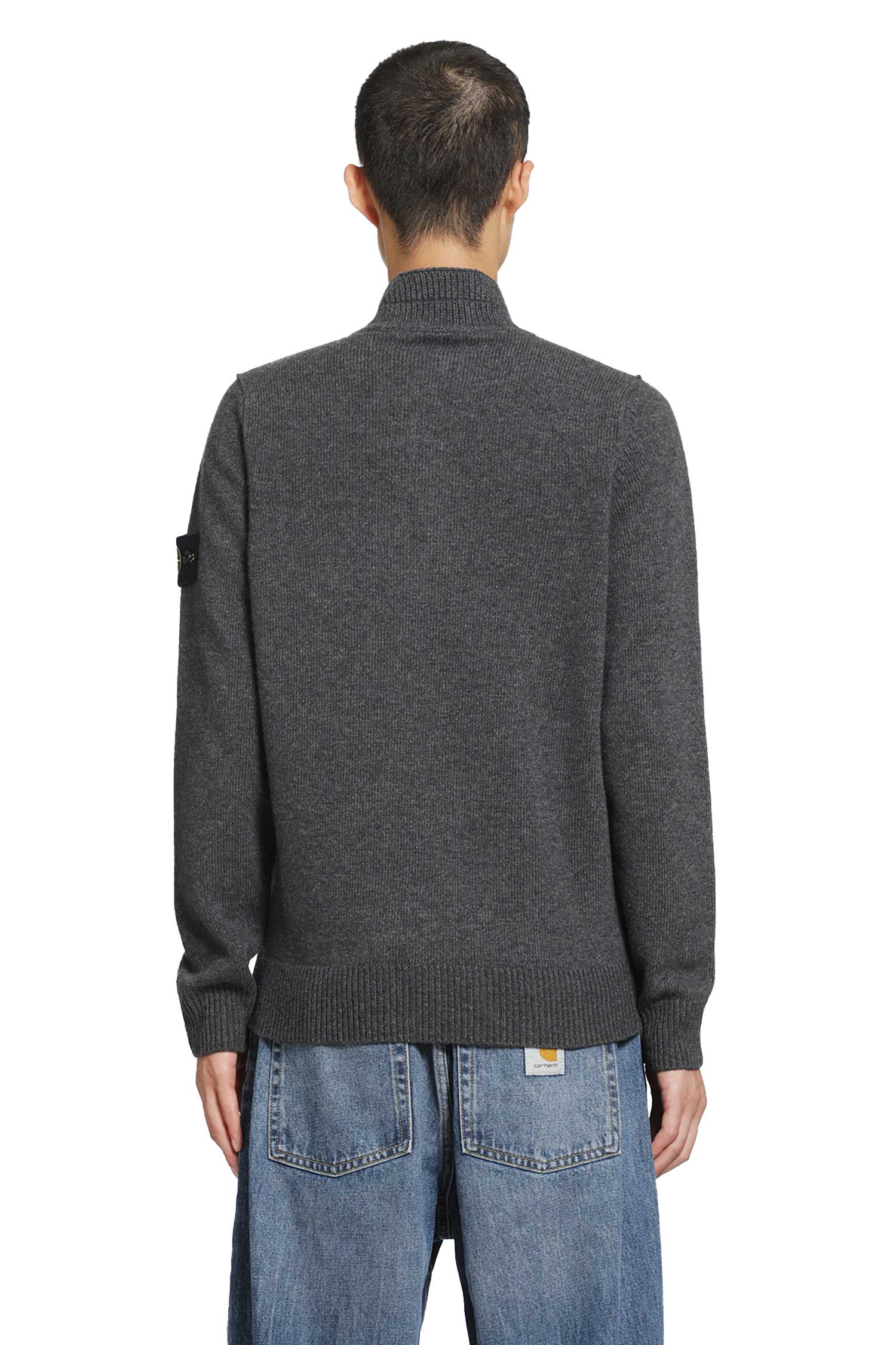 STONE ISLAND 5100040 Lambswool Half-Zip Jumper man