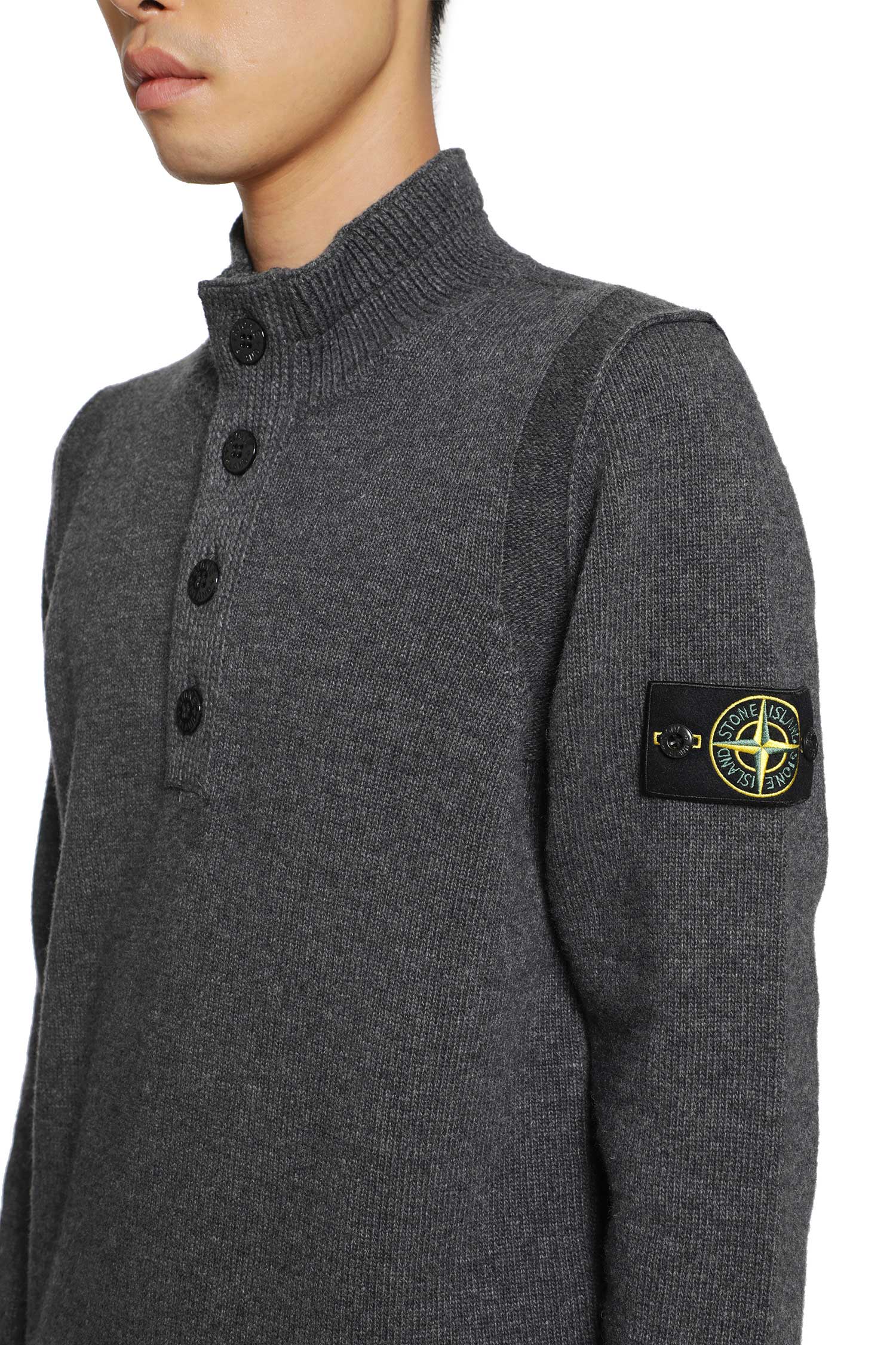 STONE ISLAND 5100040 Lambswool Half-Zip Jumper man