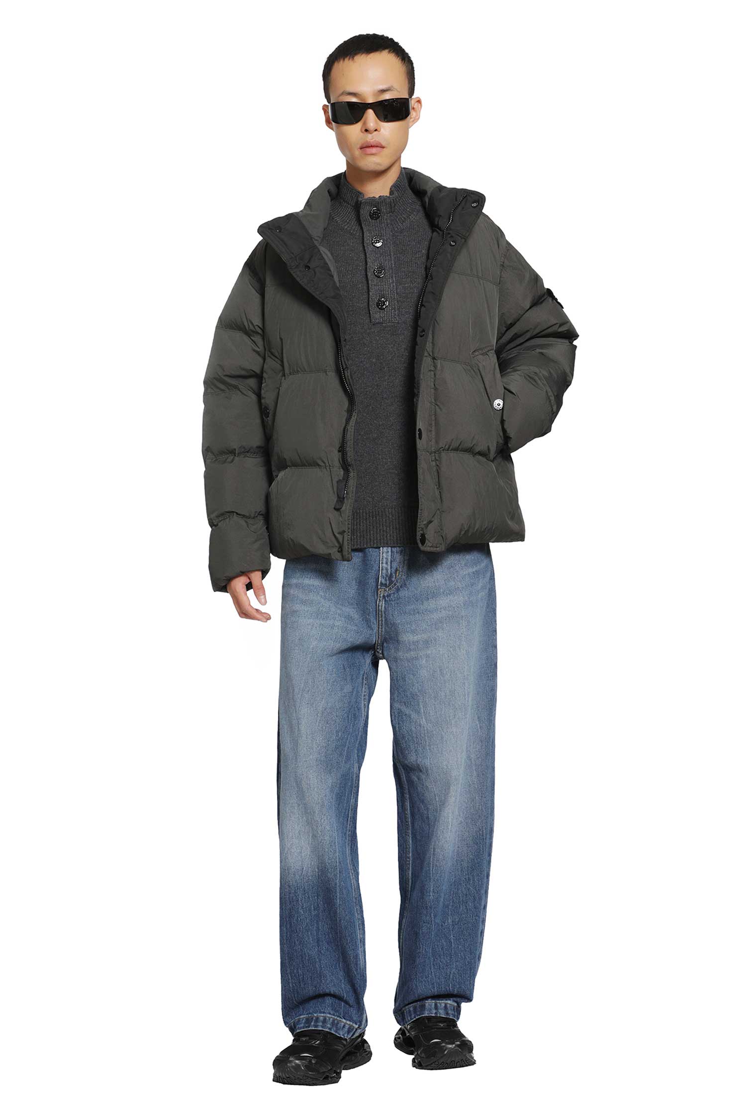 STONE ISLAND 5100040 Lambswool Half-Zip Jumper man