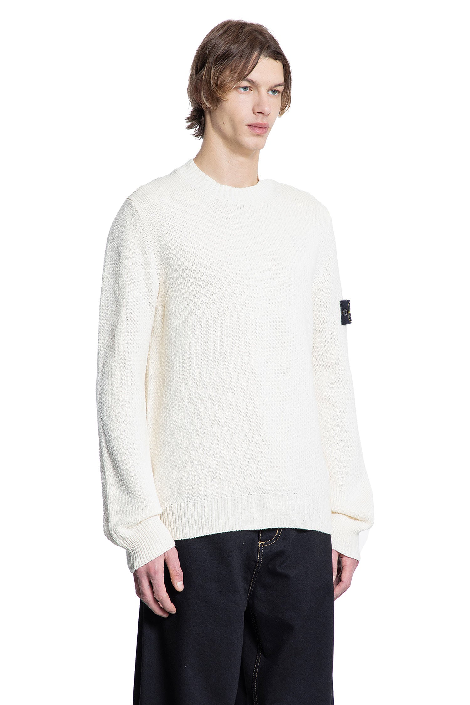 STONE ISLAND MAN WHITE KNITWEAR