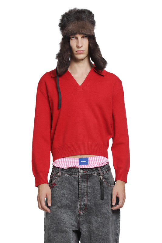 Croped Knit Polo