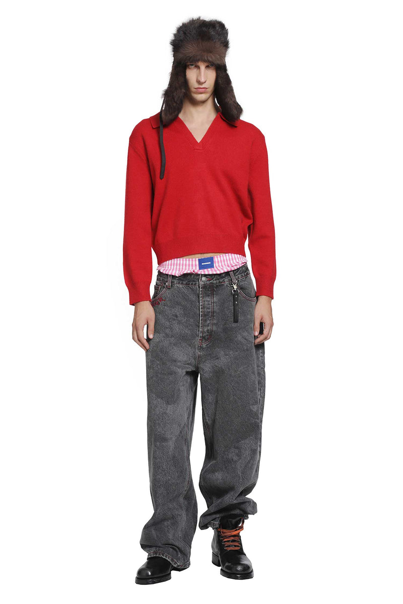 DAGGER Croped Knit Polo man