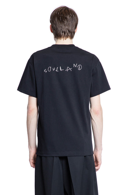 SOULLAND MAN BLACK T-SHIRTS & TANK TOPS