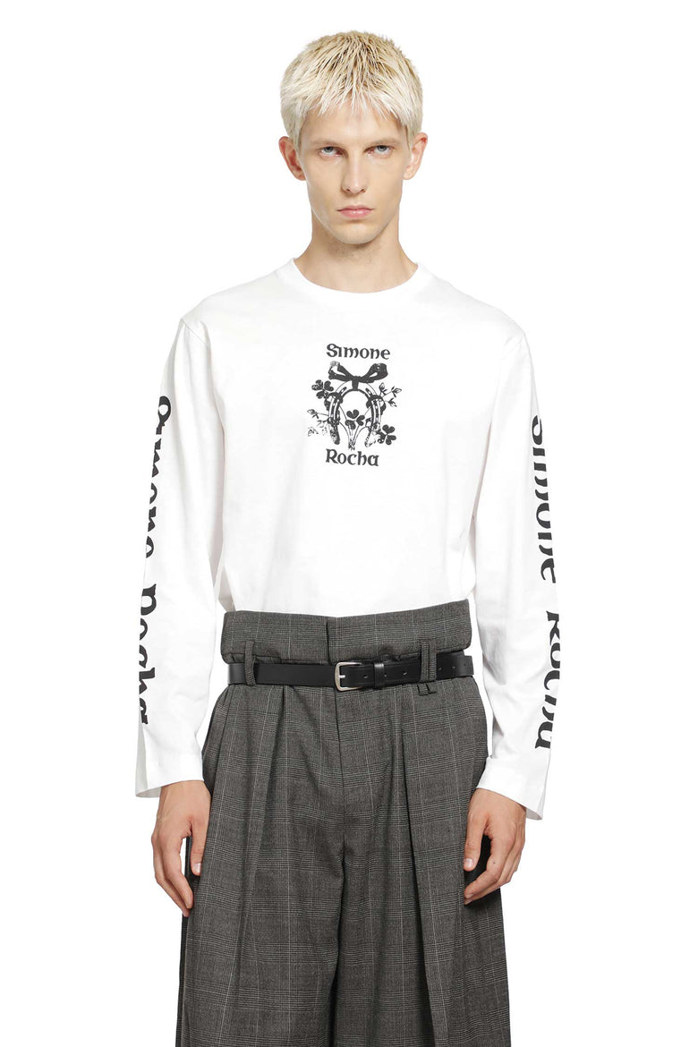 SIMONE ROCHA Coming Up Roses Print Long Sleeve Tee man