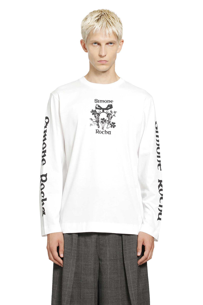 SIMONE ROCHA Coming Up Roses Print Long Sleeve Tee man