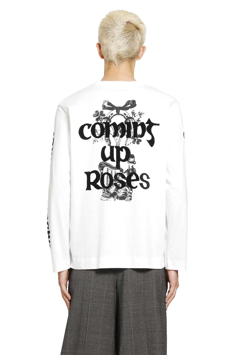 SIMONE ROCHA Coming Up Roses Print Long Sleeve Tee man