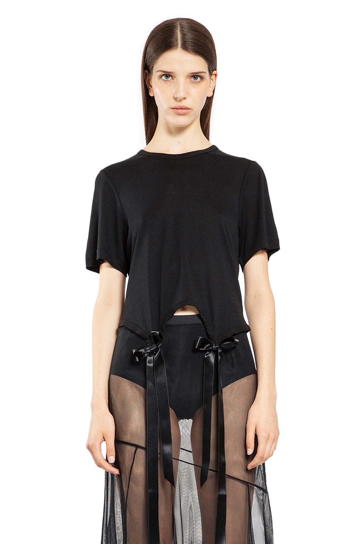 SIMONE ROCHA WOMAN BLACK T-SHIRTS