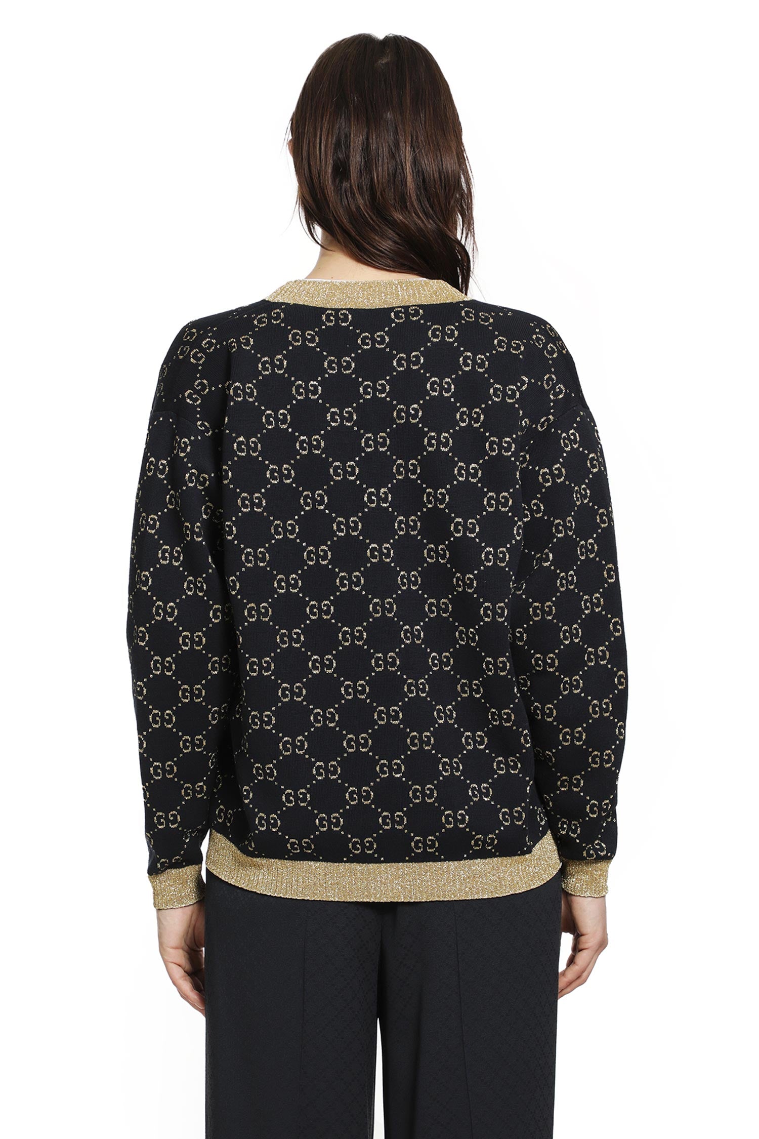 GUCCI GG Cotton Lamé Cardigan woman