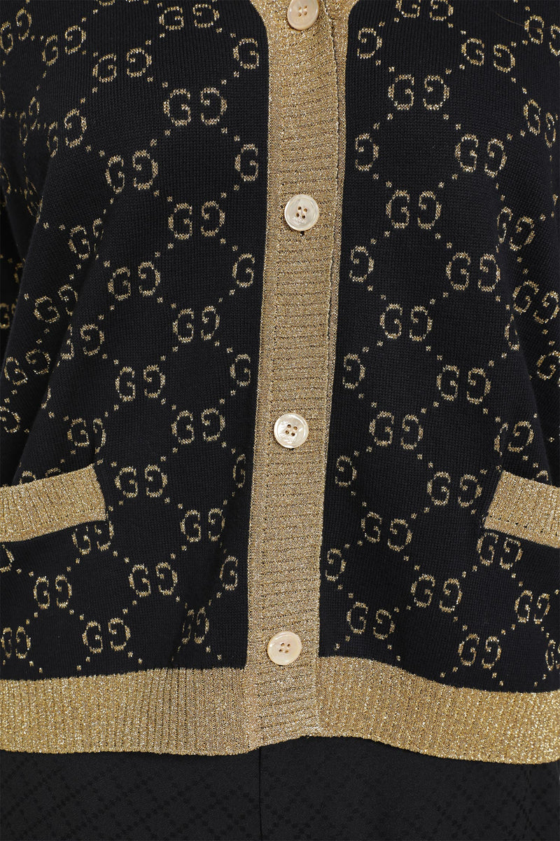 GUCCI GG Cotton Lamé Cardigan woman