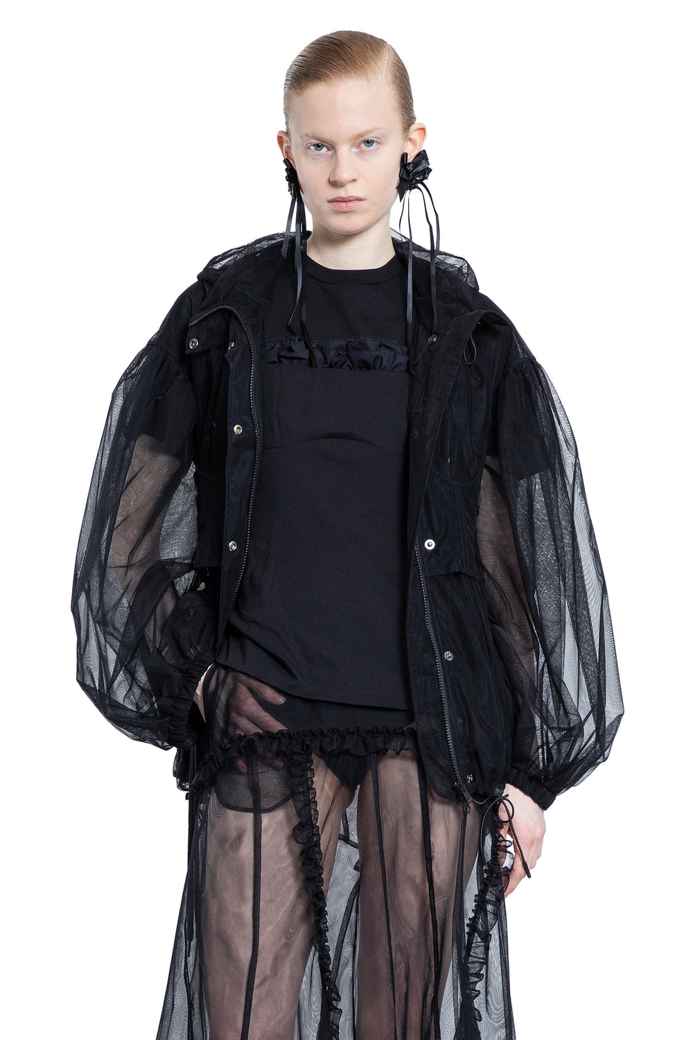 SIMONE ROCHA WOMAN BLACK T-SHIRTS & TANK TOPS