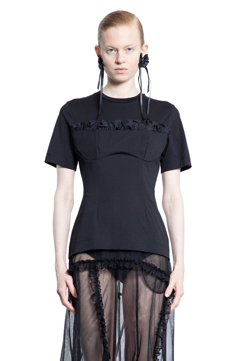 SIMONE ROCHA WOMAN BLACK T-SHIRTS & TANK TOPS