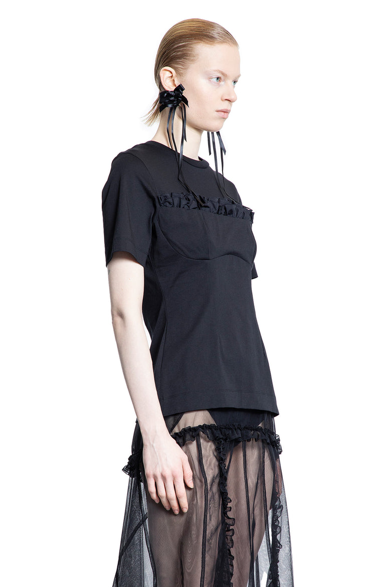 SIMONE ROCHA WOMAN BLACK T-SHIRTS & TANK TOPS