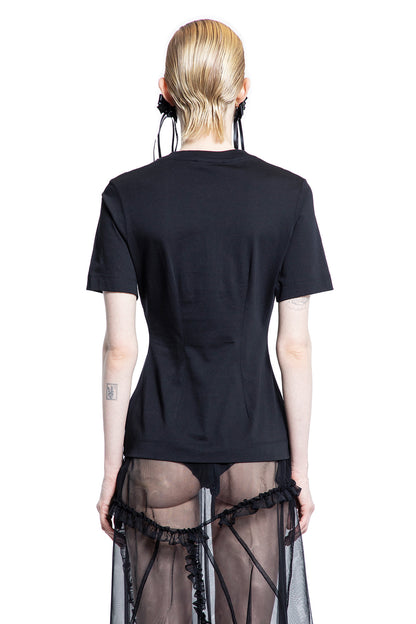 SIMONE ROCHA WOMAN BLACK T-SHIRTS & TANK TOPS