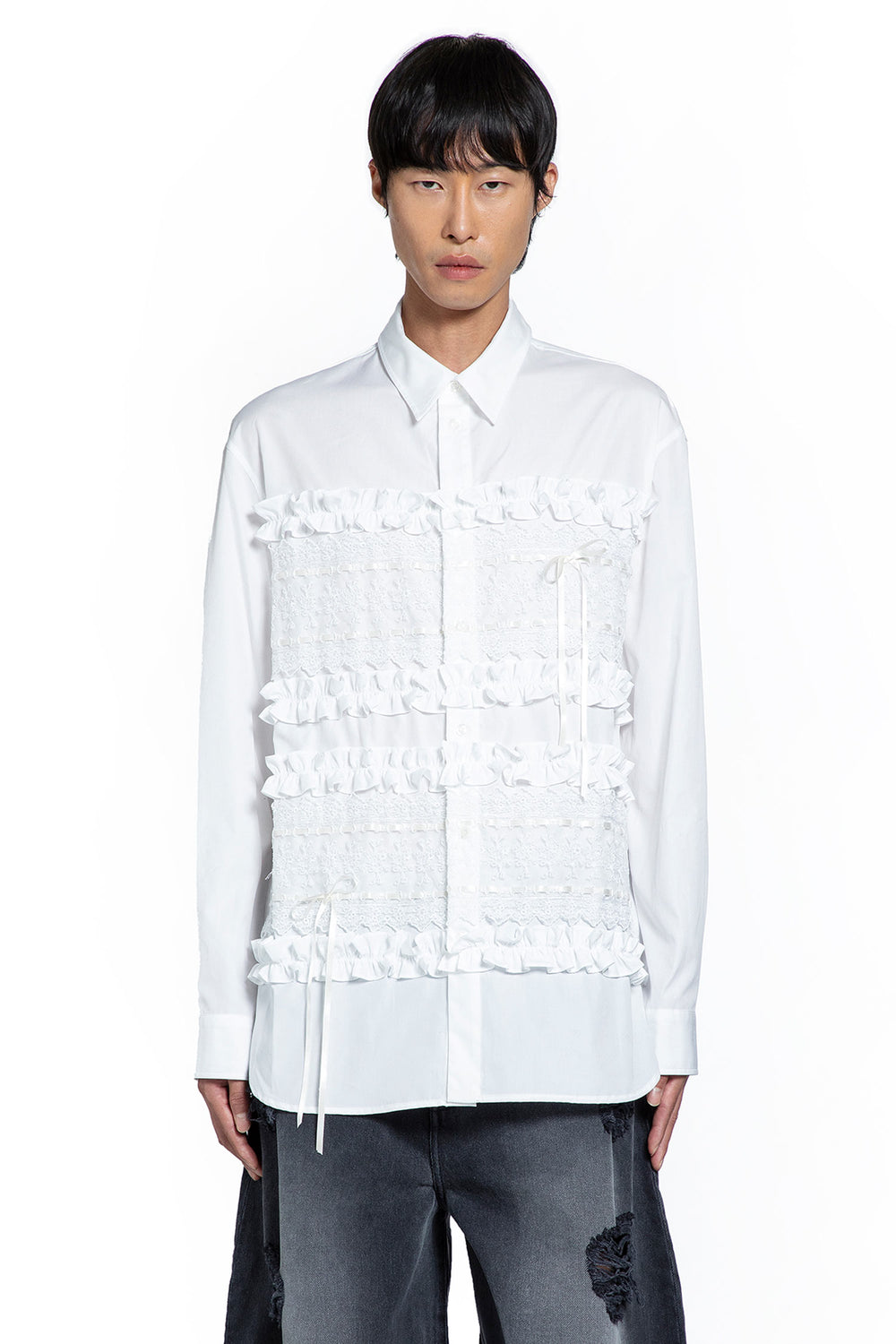 Ribbon Trim Easy Shirt