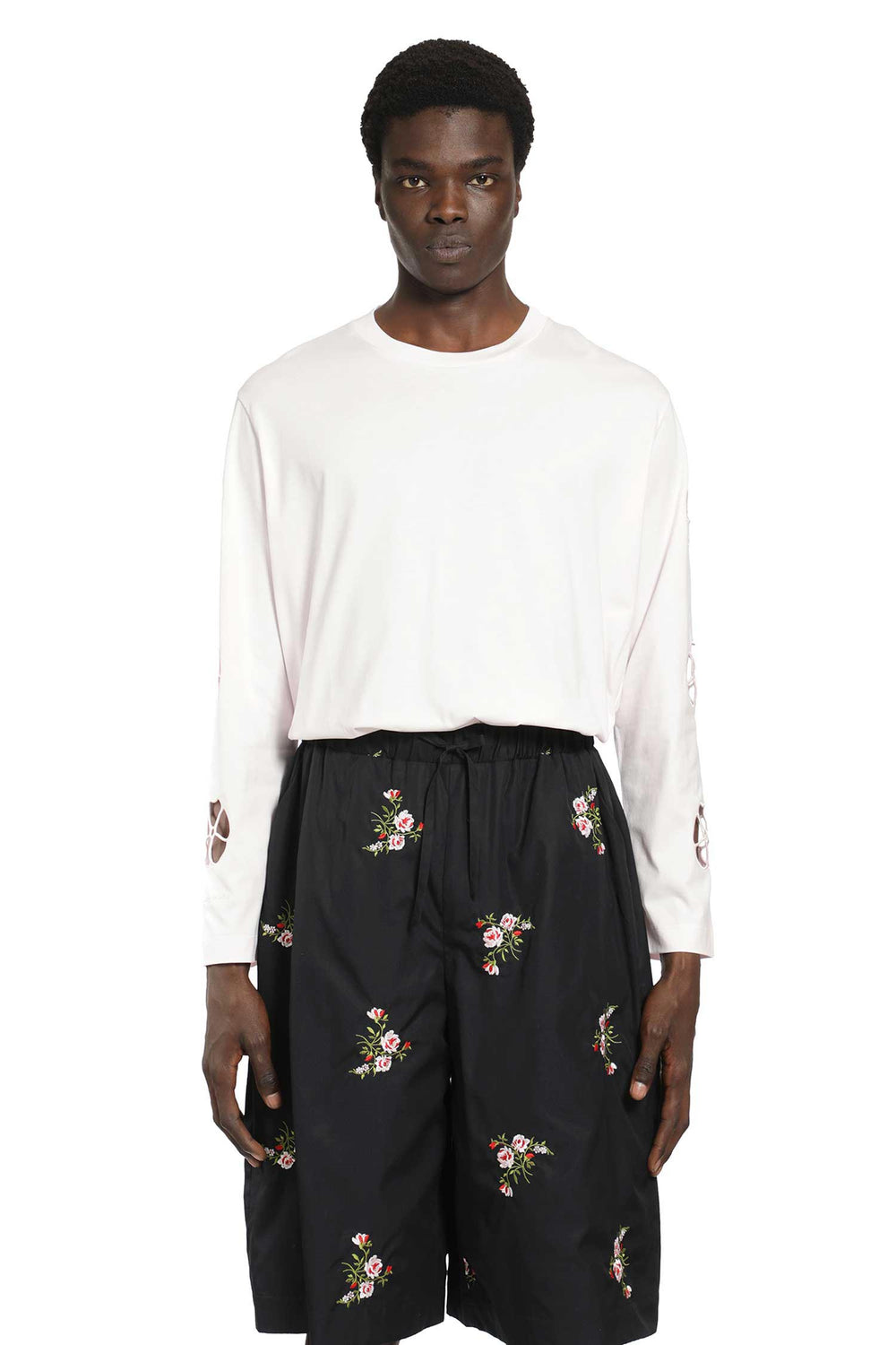 SIMONE ROCHA Daisy Cutout Long Sleeve T-Shirt man