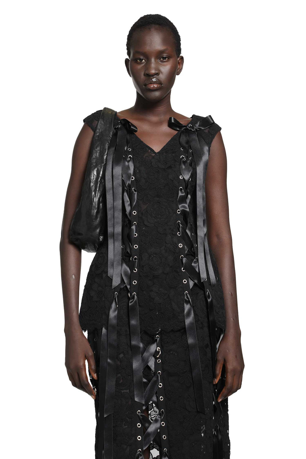 SIMONE ROCHA Unraveling Ribbon Portrait Top woman