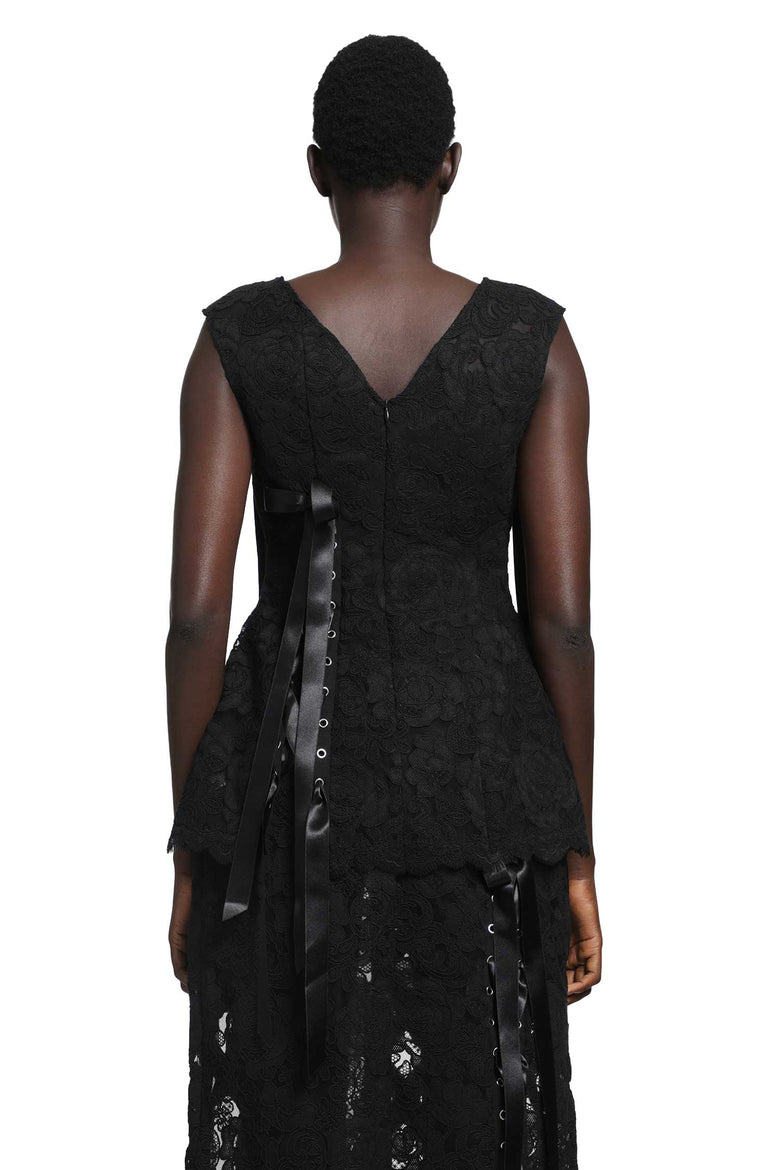 SIMONE ROCHA Unraveling Ribbon Portrait Top woman