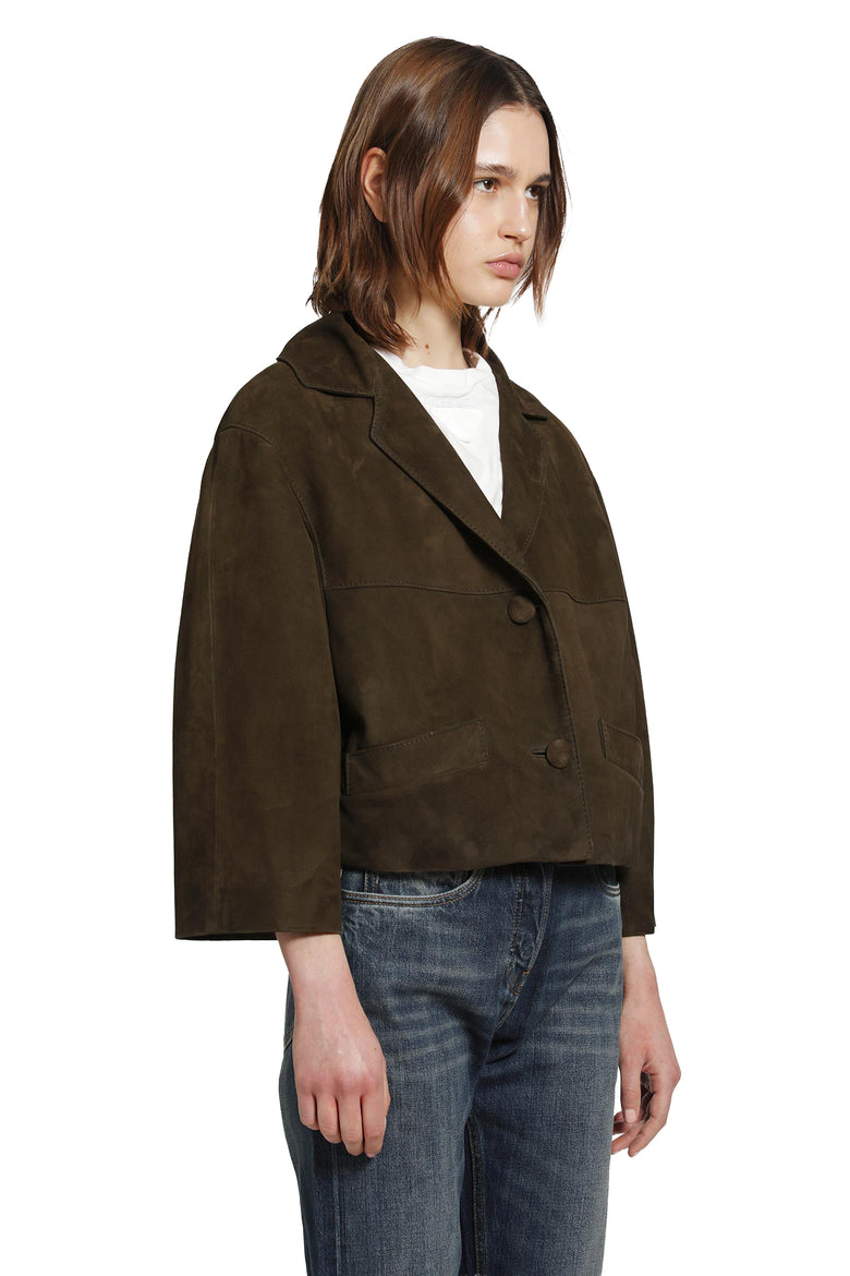 
              Cropped Suede Jacket
            