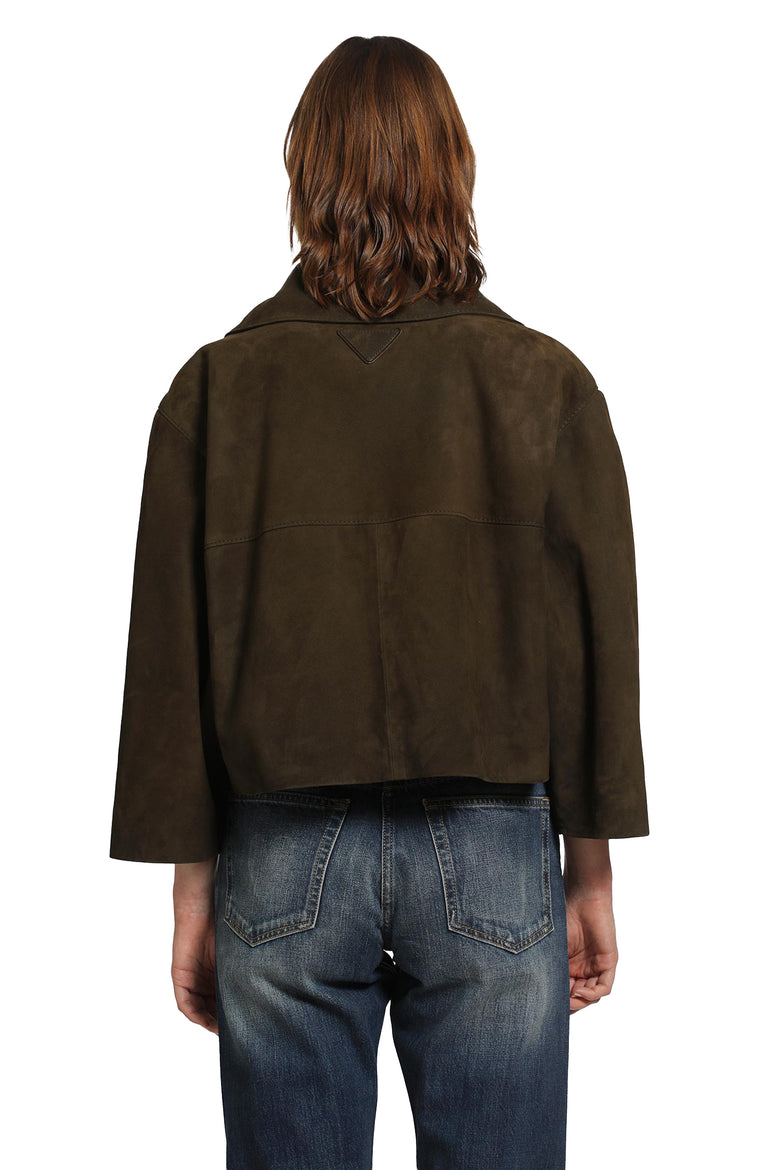 PRADA Cropped Suede Jacket woman