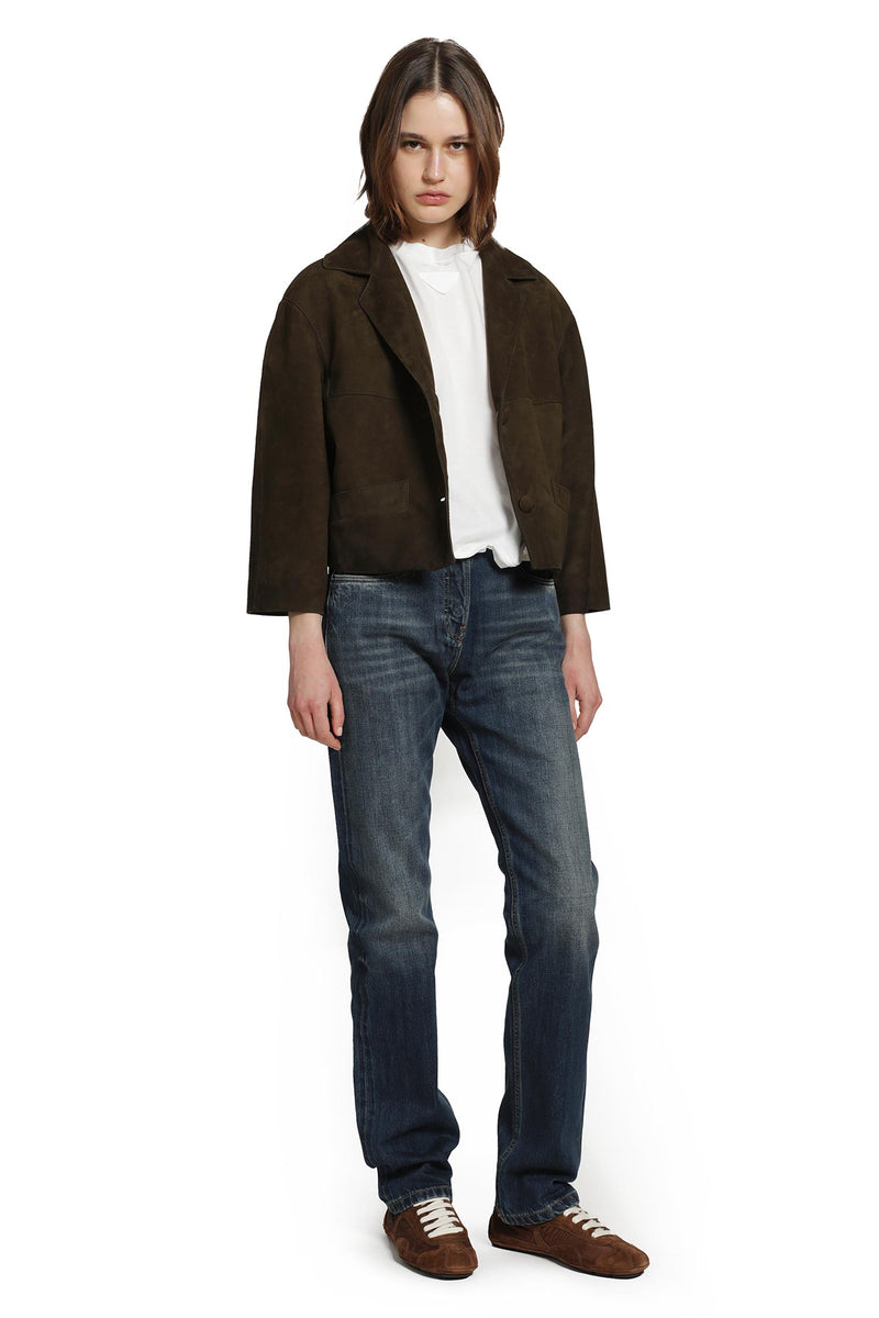 PRADA Cropped Suede Jacket woman