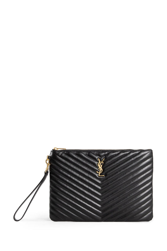 SAINT LAURENT WOMAN BLACK CLUTCHES & POUCHES