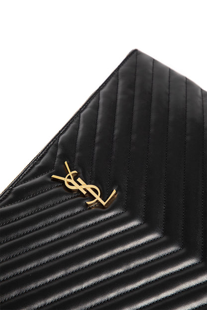 SAINT LAURENT WOMAN BLACK CLUTCHES & POUCHES