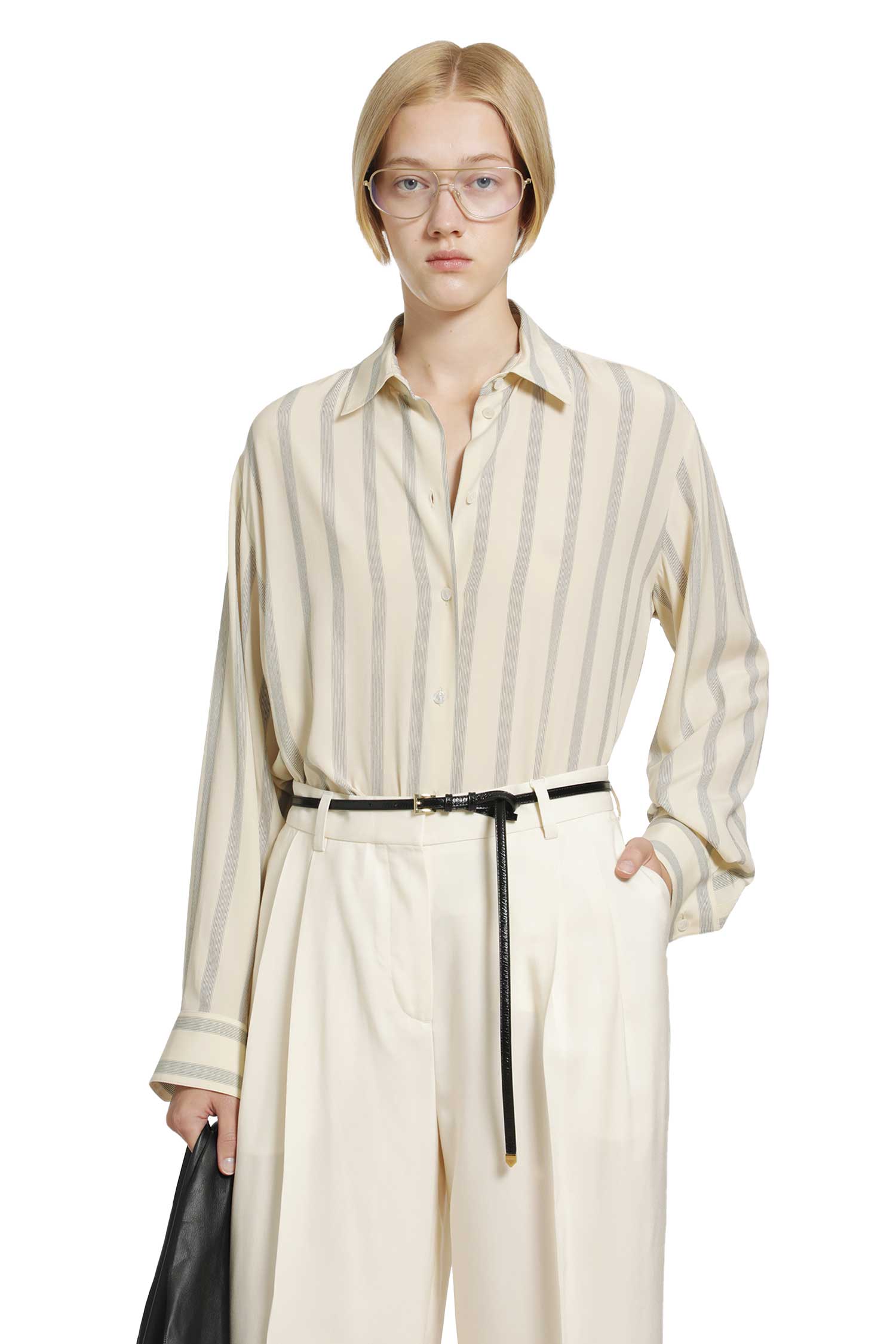 Sisilia Pinstriped Silk Shirt