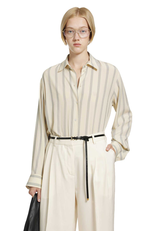 Sisilia Pinstriped Silk Shirt