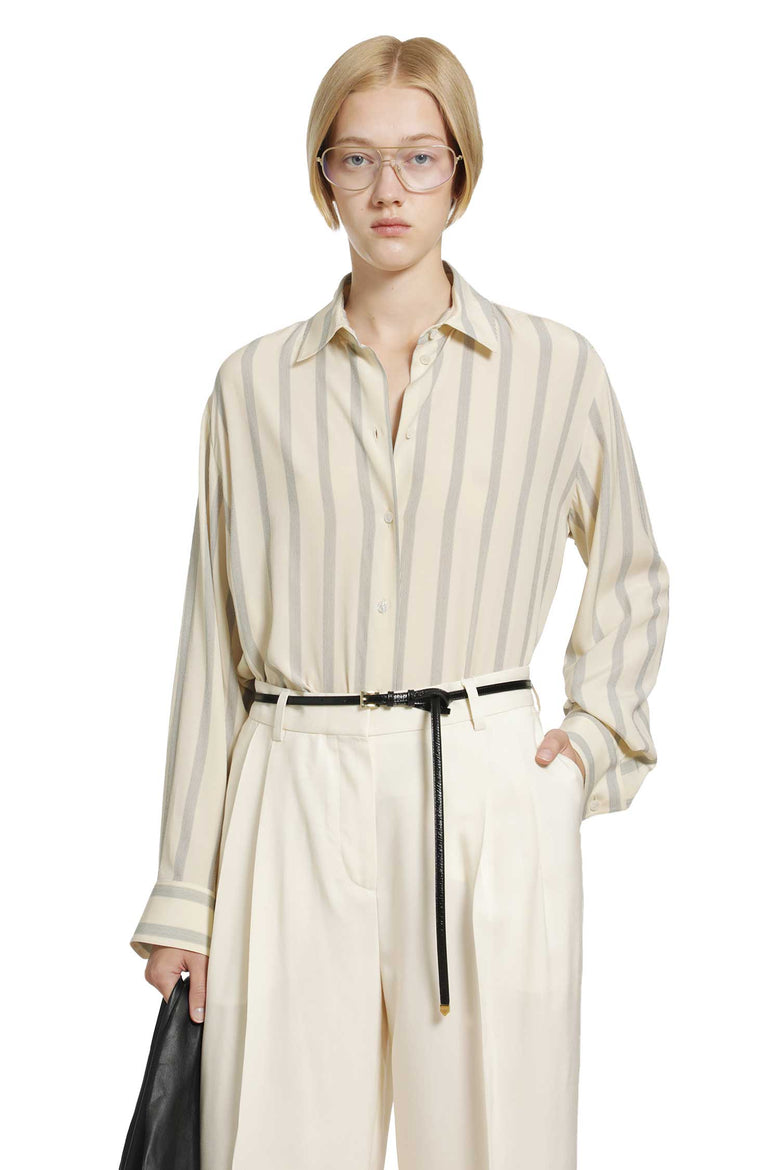 THE ROW Sisilia Pinstriped Silk Shirt woman